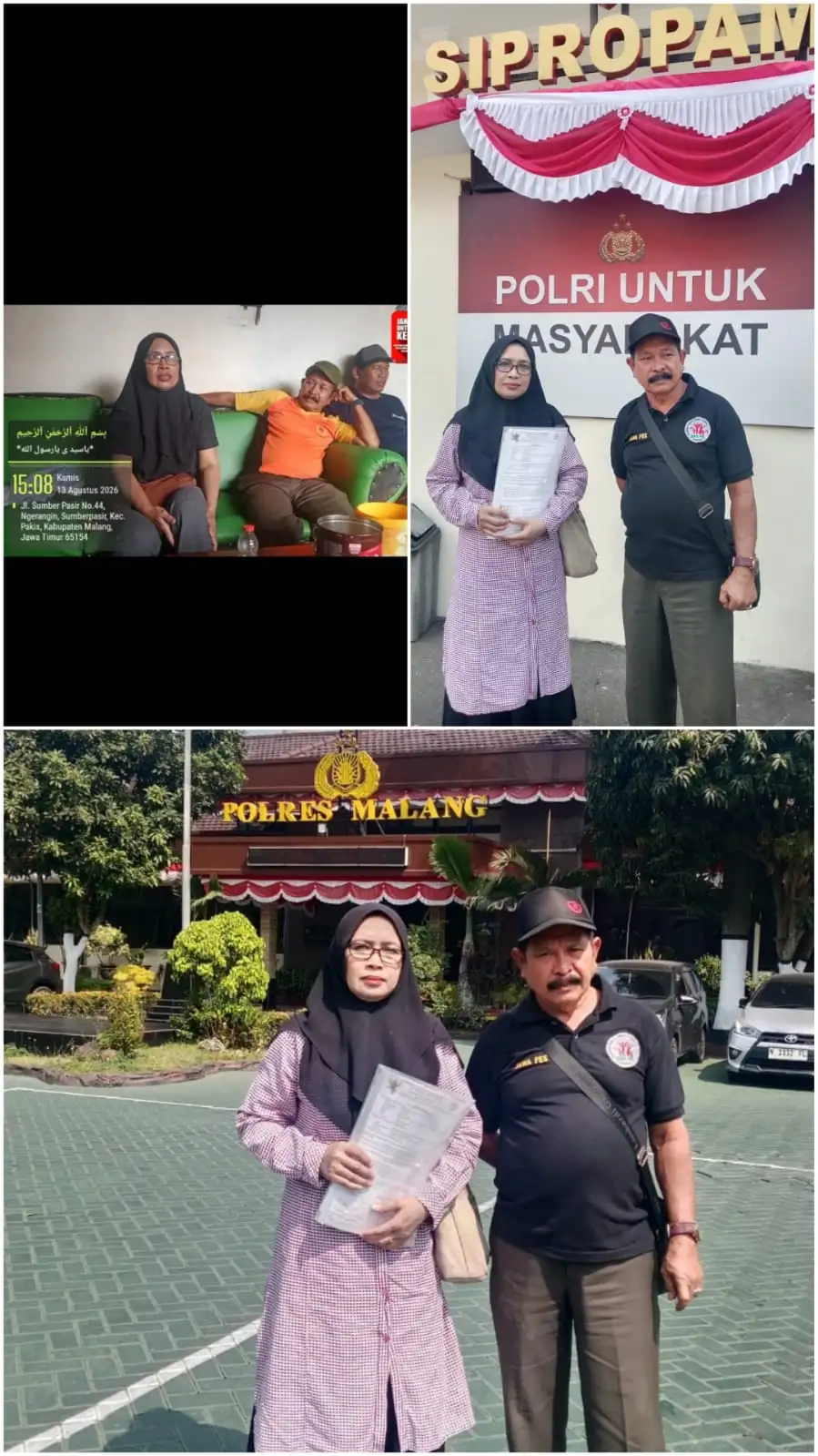 EX Guru SMPN Korban KDRT Di Dampingi LSM Gi Lapor PPA Polres Malang: Korban Di Aniaya Gara-gara WA Salah Kirim