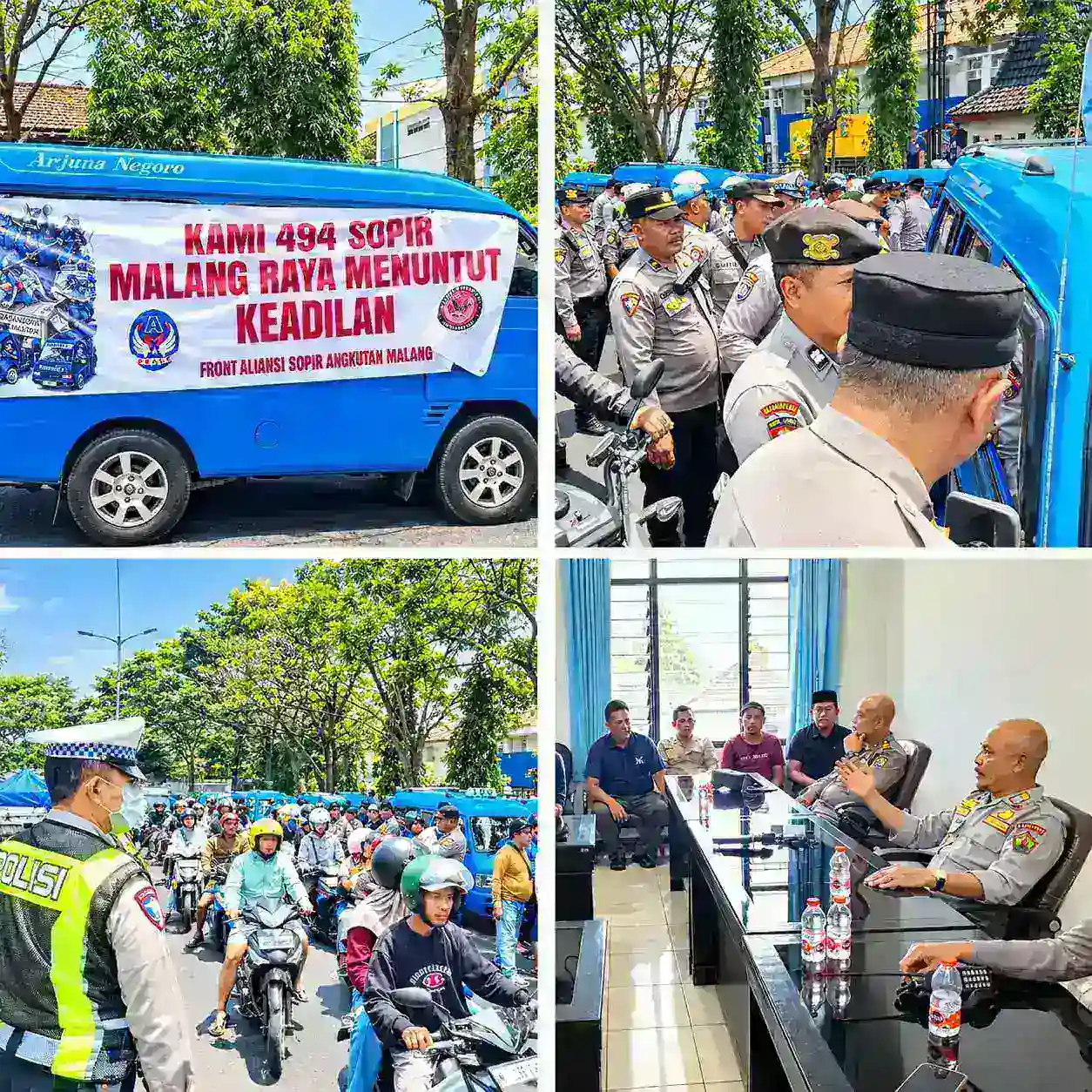 Ratusan Sopir Angkot di Malang Demo Tolak Operasional Trans Jatim Koridor 2