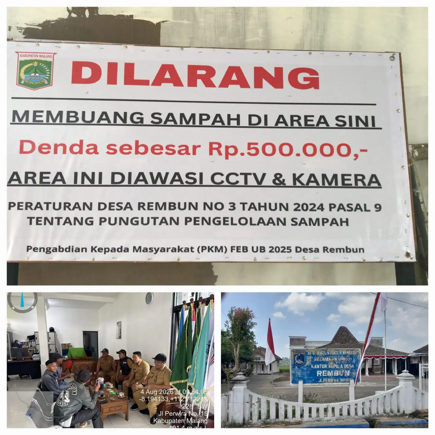 Kepala Desa Rembun Kecamatan Dampit  Pergoki Dua Diduga Buang Sampah Di Sungai Lesti.