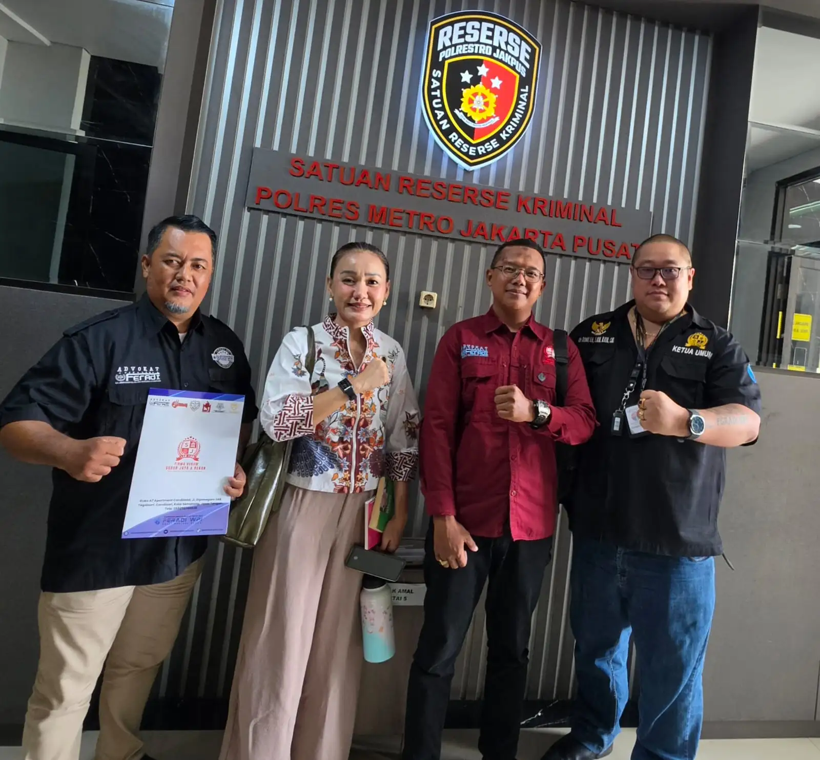 Pendampingan Saksi Terlapor Di Polres Metropolitan Jakarta Pusat oleh Adv. Donny Andretti, S.H.& Staff Ahli Hukum Rizky Meidiansyah, Surip, Harriani Bianca - Subur Jaya lawfirm FERADI WPI