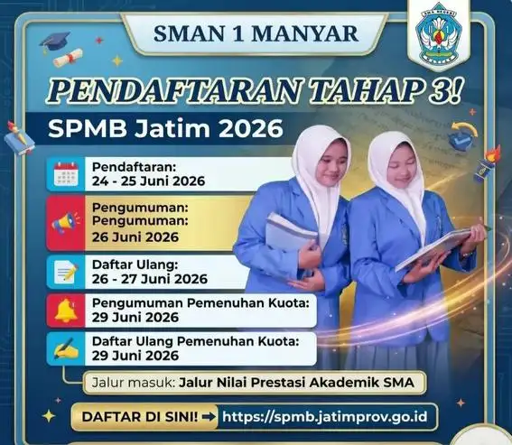 Tahap 1 Berjalan Mulus, SMAN 1 Manyar Siap Gelar Daftar Ulang Tahap 3 SPMB Jatim 2026
